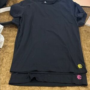 Set of 4 Eric Emanuel Black and White Tees with Pink and Yellow Logos